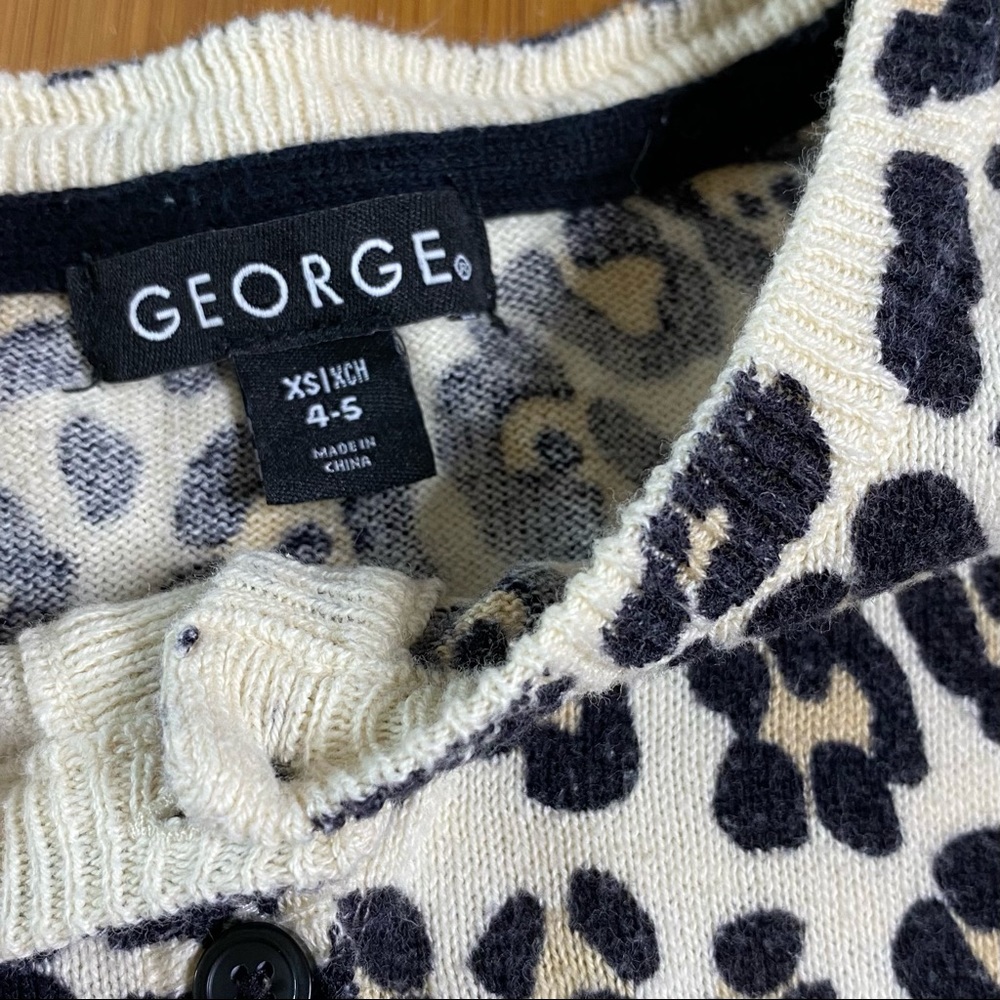 George animal print cardigan sweater XS (4/5) - Picture 3 of 3